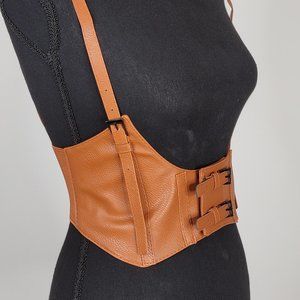 Palomino Brown Suspender PU Leather Harness Belt